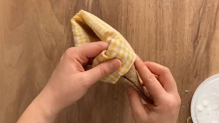 2 прямоугольника из мешковины и ткани, какой замечательный результат! отличные идеи для кухни