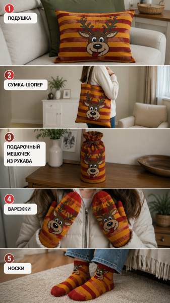 Уродливые подаренные свитеры не выбрасываю: делаю из них 5 красивых и полезных вещей и дарю обратно